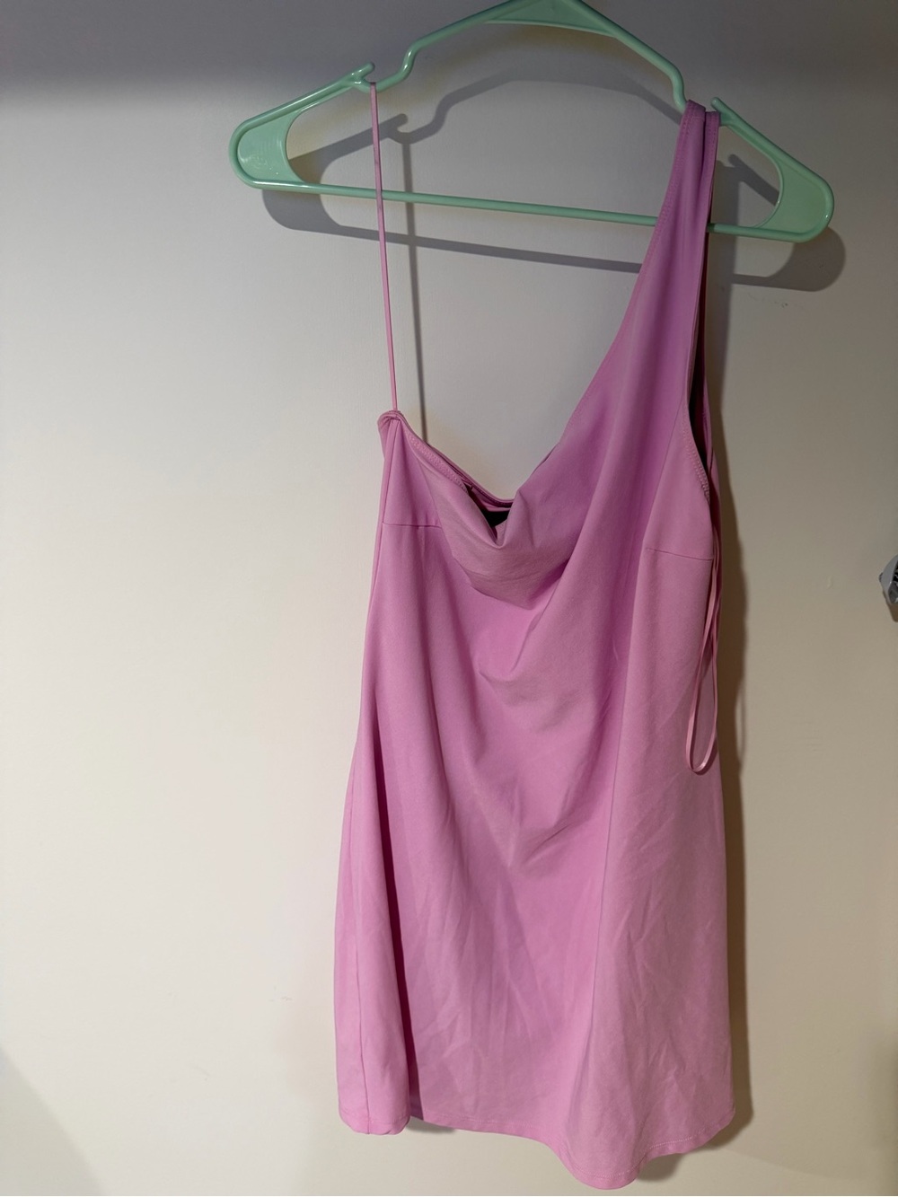 Abercrombie & Fitch One-Shoulder Cowl Dress in Lavender Pink